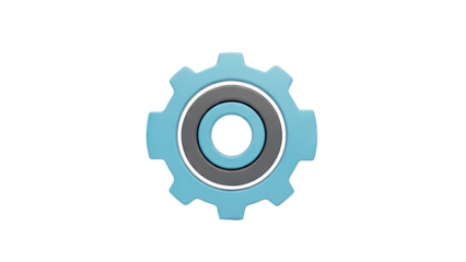 Blue and gray gear icon transparent background