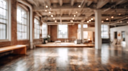 Blurry Loft Studio Space with Urban Industrial Interior Design.
