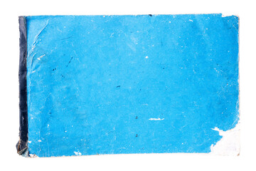 old blue book cover isolated on white