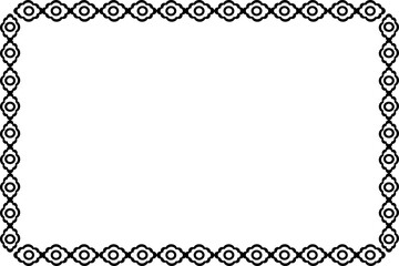 Decorated black color border frame with white background. simple photo frame,  Illustration