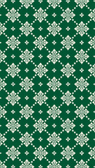 Intricate ethnic floral motifs form a beautiful geometric array.