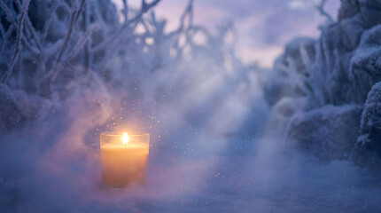 Candle in a Winter Wonderland