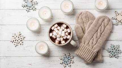 Cozy Hot Chocolate with Candles