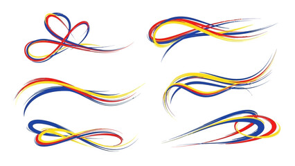 Abstract Colorful Swirls and Strokes Design Elements Collection.