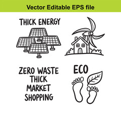  vector editable eps file with eco friendly icons and text