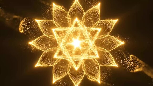 Golden Manipura Solar Plexus Chakra Symbol Energy Flow Abstract