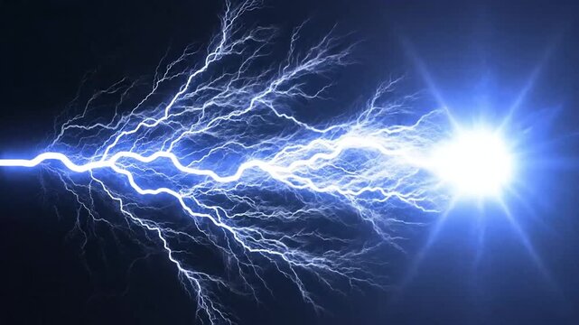 Electric blue energy explosion crackling plasma