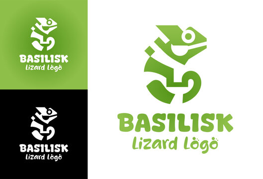 Basilisk Lizard Logo Modern Minimalist Wildlife Branding