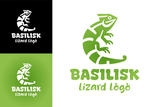 Basilisk Lizard Logo Modern Minimalist Nature Identity