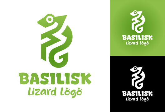 Basilisk Lizard Logo Modern Minimalist Animal Brand Mark