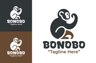 Fototapeta premium Bonobo Logo Modern Minimalist Wildlife Branding