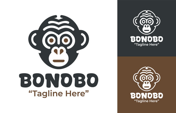 Bonobo Logo Modern Minimalist Primate Identity