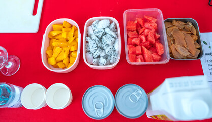 The tools and ingredients used to prepare drinks in the Healthy Drink Vietnam 2025 competition, held in Ho Chi Minh City, Vietnam.