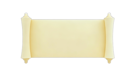 3D Blank Scroll Paper on transparent background