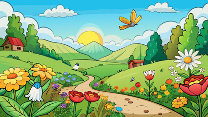 Naklejka premium Serene countryside pathway