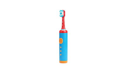 3D Colorful Electric Toothbrush on transparent background