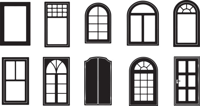 Set of different window frames