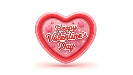 Happy valentine's day heart with pink and red color