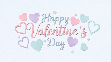 Happy valentine's day greeting with colorful hearts