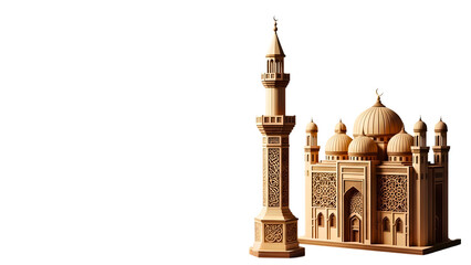 Obraz premium Magnificent Islamic Mosque Architecture with Intricate Details and Tall Minaret