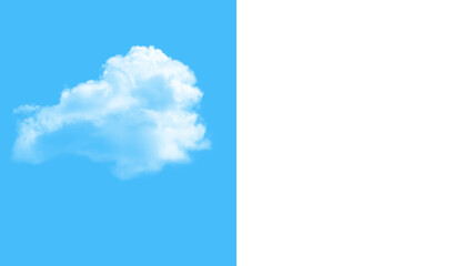 Beautiful white cloud floats on a transparent canvas, perfect for adding a touch of dreamy serenity...