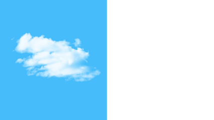 Fluffy white cloud in the sky ready for compositing, perfect for dreamy landscapes or adding a touch of serenity to your design project, isolated cloud