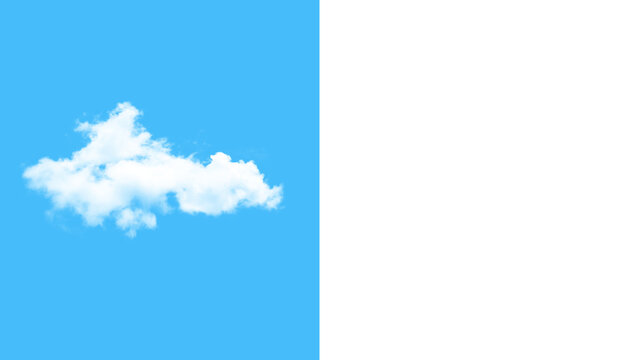 Fluffy white cloud floating serenely, perfect for adding a touch of dreamy whimsy to designs, conveying peace and wonder, inspiring creativity and imagination
