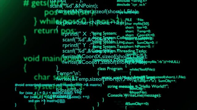 computer backend coding command animation animation for technology software development concept