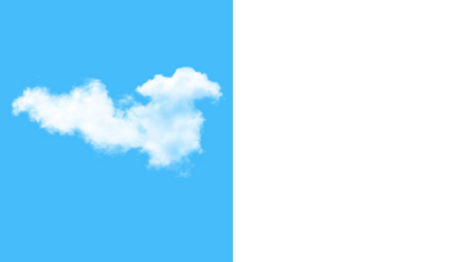 White fluffy cloud on blue and black backgrounds for design