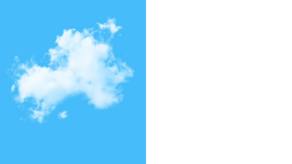 White fluffy cloud on blue and black backgrounds