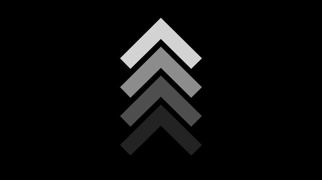 Up arrow animation on black background. direction arrow icon motion, arrow concept animation,up business arrow 4k video footage.