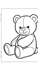 Outlined teddy bear illustration perfect for children's coloring books and artistic projects