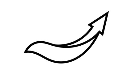 Abstract Illustration of a Dynamic Upward Arrow with Flowing Lines Representing Growth and Progress