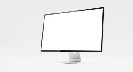 Sleek minimalist computer monitor with blank screen for customizable graphic design display