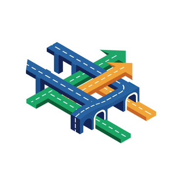 Multi Level Highway Interchange Roads.