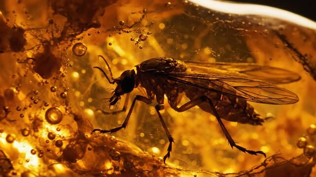 Ancient Insect Preserved Perfectly Within Sparkling Amber Resin