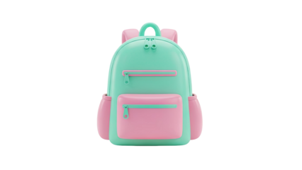 Cute Pastel Backpack on transparent background