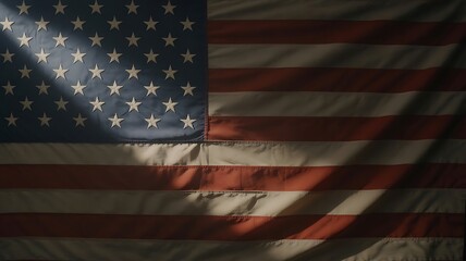 American flag with dramatic lighting