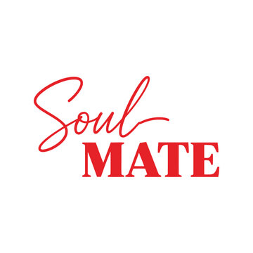 Romantic soul mate script typography design Vector