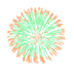 Naklejka premium Green-Orange Firework Radiance in Night Sky -new Year png 