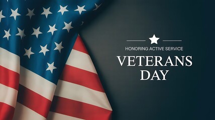 Veterans day celebration with american flag