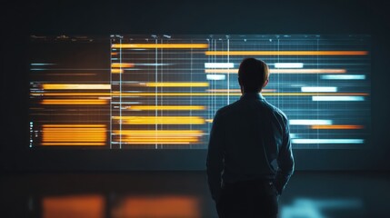 Man Viewing Data Visualization Technology