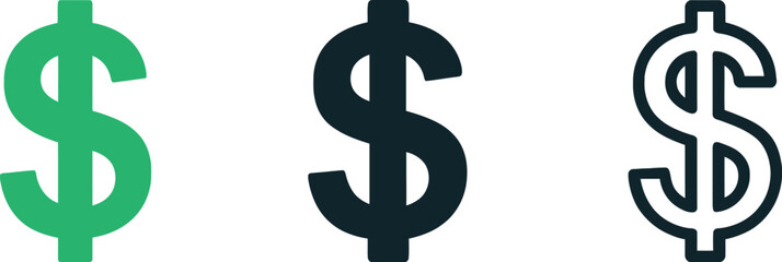 Obraz premium Three Dollar Signs Symbols