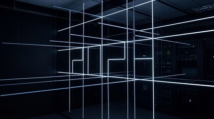 Ultra-clean geometric grid forming &ldquo;2026&rdquo; with thin glowing lines on a dark neutral background. Minimal, precise, and professional for AI, analytics and automation concepts.