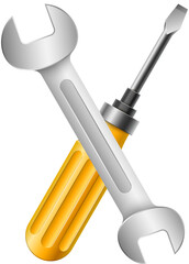 wrench and screwdriver