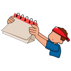 Illustration of A man Holding a Calendar