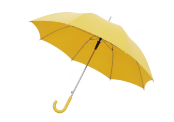 Yellow umbrella isolated on transparent background