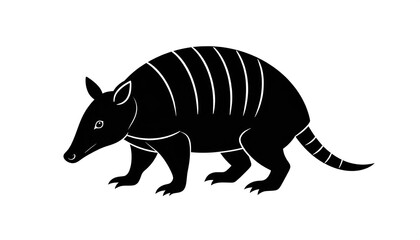 Silhouette of a four-legged animal with segmented shell