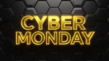 Dynamic Cyber Monday promotional video showcasing digital deals with glowing