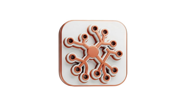 3D Snowflake Icon on transparent background - Powered by Adobe